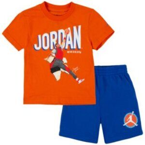 Jordan game royal orange & blue 2-pc short set $48
